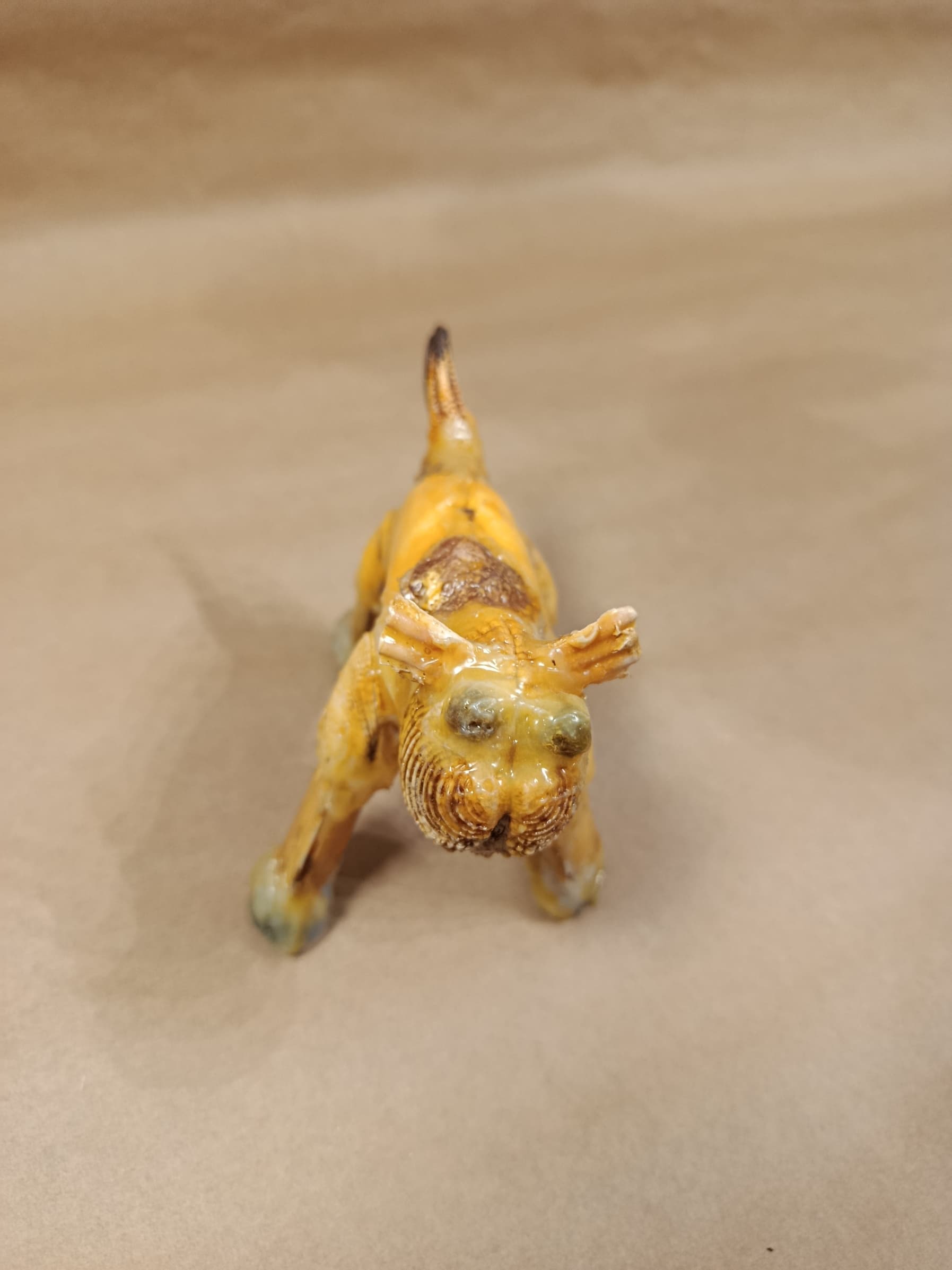 Cão do Barrocal Algarvio feito à mão com Conchas, búzios, areia, base artesanal e acabamento manual